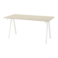 TROTTEN 書桌/工作桌, 米色/白色, 160x80 公分