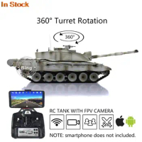1/16 Heng Long 7.0 Challenger II FPV RC Tank 3908 Painted 360° Turret Steel Gearbox RTR Machine Gun BB shooting TH17756