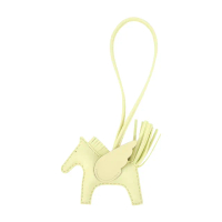 【Hermes 愛馬仕】Rodeo PM小羊皮限量小飛馬吊飾(小/米爾頓黃)