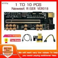 1-10PCS Riser 018 Pro PCIE Riser for Video Card Riser PCI Express X16 Extender USB3.0 Cable 6Pin 4Pin Power for BTC Miner Mining