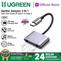 UGREEN Converter Splitter iPhone 15 Type C to Jack 3.5mm DAC Open Mic 25838 3-in-1
