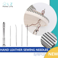 Hand Leather Sewing Needles Speedy Stitcher Sewing Awl with Automatic Needle Threader for Carpet Shoes Repair Stitching Tool