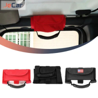 Universal Multifunctional Car Roof Grab Handle Rope Anti-slip Puller Storage Bag For Jeep Wrangler JK JL JT Interior Accessoies