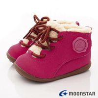 ★日本月星Moonstar機能童鞋HI系列寬楦頂級學步毛靴鞋款1154粉(寶寶段/中小童段)