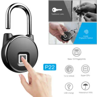 Mini Fingerprint Lock Anti Theft Luggage Fingerprint Padlock Waterproof Electronic Smart Lock Home Warehouse Door Padlock 3C03