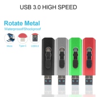 High Speed USB Flash Drive OTG 3 in 1 USB3.0 &amp; Type-C &amp; Micro USB Stick Pen Drive 256GB 128GB 64GB 32GB Pendrive business gift