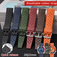 Rubber Silicone Strap 20mm 22mm Universal Quick Release Diving Waterproof Watch Band Bracelet for Casio for Seiko 5 Water Ghost