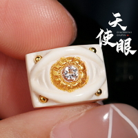 精工猛犸牙雕刻天使眼隔珠描金頂珠背云星月金剛菩提手串DIY配飾