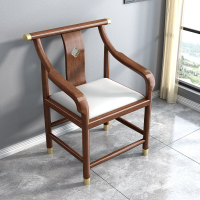新式實木太師椅鬍桃木茶桌椅辦公椅圈椅官帽椅茶椅圍椅單人椅