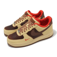 【NIKE 耐吉】休閒鞋 Air Force 1 07 男鞋 女鞋 卡其 棕 紅 AF1 復古 情侶鞋(HQ3447-222)