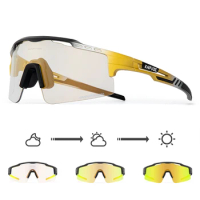 KAPVOE Color Photochromic Cycling Glasses Women Road Bike Glasses Outdoor Sports Bicycle Glasses Men MTB Cycling Sunglasses