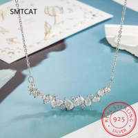 Moissanite Necklace for Woman Wedding Fine Jewely with Certificates 925 Sterling Sliver Plated 18k White Gold Necklace