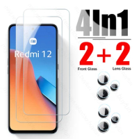 Redmi12 4G 4In1 Camera Lens Protective Glass For Xiaomi Radmi Readmi Redmy Redmi 12 4G 23053RN02A 6.58" Screen Protector HD Film