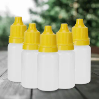 50pcs 3/5/10/15/20/30/50ml Empty Eye Drops Liquid Container with Yellow Cap Professional for Home Durable Eye Liquid Free Funnel
