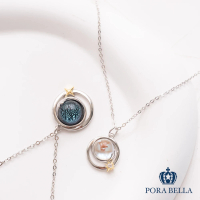【Porabella】925純銀情侶款項鍊 男女款時尚小眾造型 人造琉璃月光石星球造型純銀項鍊 Necklace