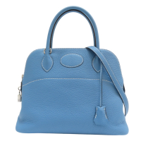 【二手名牌BRAND OFF】HERMES 愛馬仕【再降價】藍色 Togo牛皮 Bolide 31 兩用包 銀扣 T刻