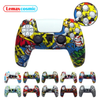 Housing Shell Case Protect Silicone Gamepad Console Watercolor Joystick Cover Soft Skin For Sony Playstation 5 PS5