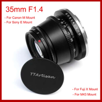 TTArtisan 35mm F1.4 Camera Lens APS-C Manual Focus for Sony E Mount Fujifilm X M4/3 Mount Canon M Camera For A9 A6400 X-T4 X-T3