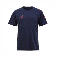 Asics [K12047-50] 男 短袖 T恤 運動 訓練 上衣 吸濕 快乾 舒適 慢跑 亞瑟士 深藍