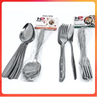 (24 Pcs) Paket Sendok Set Garpu 1 Lusin Lengkap Sendok Makan Tebal Stainless Perlengkapan Peralatan