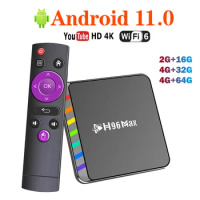 2023 H96 MAX W2 Android TV Box Android 11 Quad Core Support 4K Video Wifi6 BT5.0 AV1 4GB 32GB 64GB RAM Media Player Set Top Box