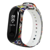 Color printed silicone strap for Xiaomi Mi band 7 6 5 4 Fashion sports smart bracelet replacement wristband for Xiaomi Mi band 3