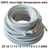 100m High temperature resistant 500℃ mica braided wire single core pure copper 20/18/17/15/13/11/9AWG 16-70mm fireproof wire