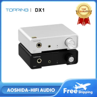 TOPPING DX1 Hi Res Audio DAC Headphone Amplifier AK4493S DAC Chips 6.35mm 3.5mm Headphone Amp USB DSD256 PCM384 XMOS XU208