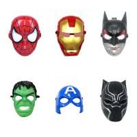 Marvel The Avengers Mask Decoration Anime Figures Iron Man Spider Man Captain America Hulk Black Panther Toys Kids Birthday Gift