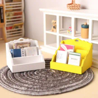 Storage Rack Miniature Desktop Storage Rack Wooden Simulation Miniature Bookshelf Home Model Miniature Organizer Box
