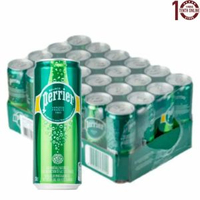 Perrier - Perrier [平行進口] 法國巴黎天然有汽礦泉水(罐裝) - 原箱 330亳升-(有氣)