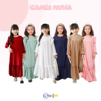 Smilee Nuha Mix - Baju Gamis Anak Rayon Twill Size 2-10 Tahun Muslim Dress Crinkle Midi Wanita Remaj