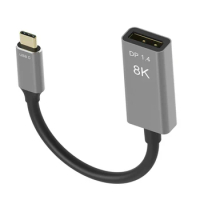 USB C to DisplayPort 1.4 8K Cable 8K@60Hz 4K@144Hz Male to Female 20cm Type C Thunderbolt 3 to DP Converter For Mac PC Accessory