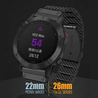 26mm22mm 碳纖維紋理樹脂快拆錶帶搭配金屬連接器 適用Garmin tactix 7 Pro系列  Fenix