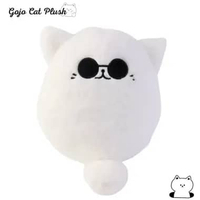 BONEKA GOJO Soft Gojo Cat Plush Pillow Hot Anime Sunglasses White Cat Plushies Toys Stuffed Animals 