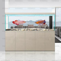 大型水族箱紅龍缸加寬底濾下過濾超白玻璃地櫃客廳魚缸帶櫃子一體