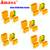 5pairs/10Pcs Genuine Amass XT90S-F XT90H-M Male Female Bullet Connector anti spark For RC Drone