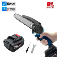 Battery Cordless Electric Saw 6 Inch Brushless Chainsaw Garden Logging Saw For Woodworking Cutting Tool For Makita 18V Battery