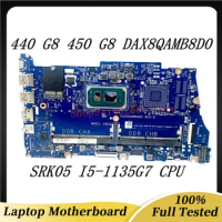 High Quality Mainboard DAX8QAMB8D0 For HP ProBook 440 G8 450 G8 Laptop Motherboard W/SRK05 I5-1135G7 CPU 100% Full Working Well