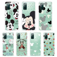 Disney Mickey Mouse Phone Case For Samsung S10 S20 Fe S21 Ultra Plus A51 A40 A50 A70 A71 A12 Transparent Coque
