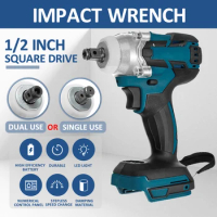 18V Electric Wrench Brushless Dual/Single Impact Power Tools Drill Driver Cordless Screwdriver for Makita Battery(NO Include)