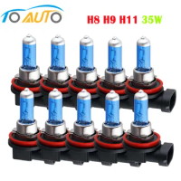 10pcs H8 Halogen Bulbs 12V 35W Car Headlight 5000k Auto Headlamp H8 Halogen Lights