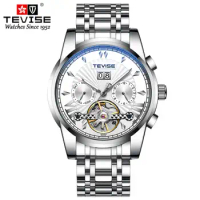 TEVISE mechanical watch Men's tourbillon multifunction watch automatic wristwatch business watch