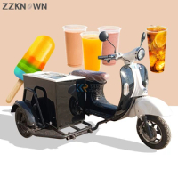 Electric Cargo Bike Tricycle 3 Wheels Ice Cream Cart Popsicle Vending Tricycles Frozen Food Trike with Cooler Refrigerator