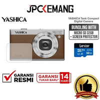 JPC KEMANG YASHICA TANK COMPACT DIGITAL CAMERA Pocket Kamera GARANSI RESMI Brown+32GB+Screen