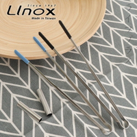 【一品川流】 LINOX 316不鏽鋼矽膠食物夾/瀝油煎匙