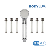 【BODYLUV】純淨完美蓮蓬頭+純淨完美蓮蓬頭濾芯6入(一年份組合)