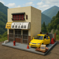 Diorama Initial D - Diorama Diecast Initial D - Diorama akira tofu - diorama Diecast - Miniatur Diec