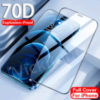 70D Screen Protector For iPhone 12 11 Pro Max Mini Protective Film On Apple 13Pro 7 Plus 8 X XR XS Max 14Pro Max Tempered Glass