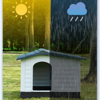 Outdoor Removable Rain-proof and Waterproof Kennels for Dogs Plastic Dog House Winter Warm Pet Kennel Sturdy Dog Cage